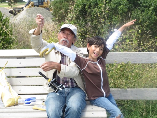 Dad Kiting with Grandson Joshua 7 yrs old