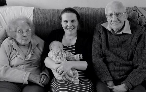Nan and Grandad meeting their first Great Grandson Arthur 