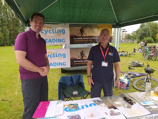 Phil at the Reading Cycling Festival, manning the booth. 