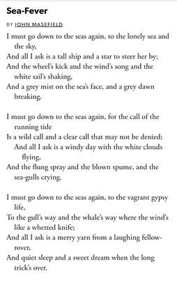 Sea-Fever by John Masefield 