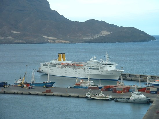 Our first cruise - Costa Allegro docked in Cape Verde