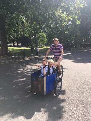 Having fun with Daddy in Battersea park (the boys really loved when Gavin took them