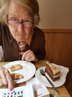 a favourite pastime - cake and a crosswords