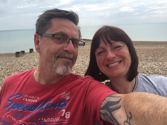 Julie and Tim being silly in Eastbourne. We didn't stop smiling. Happiest time ever.