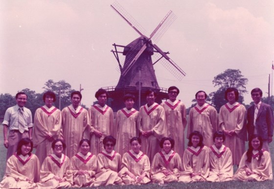 Church choir in 1970s on a picnic Sunday