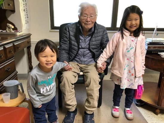 Katherine and Jonas with great-grandpa