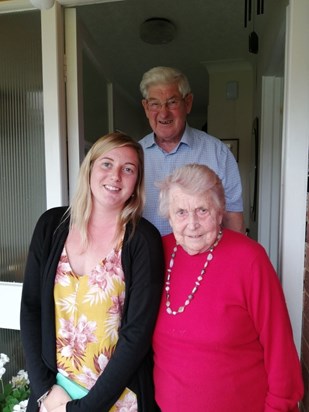 Emily with Grandma and Granddad 2019