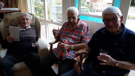 Derek, Roy & Roy at Derek's 90th Birthday