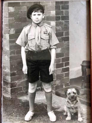 Boy Scout with his dog Marco