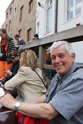 Dad on boat trip in Bruges - 29th May 2013