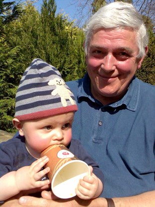 Stanley with grandad Tony in Black Park - October 2006