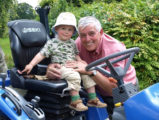 Tony with his Grandson Boris, The Cotswolds 2008