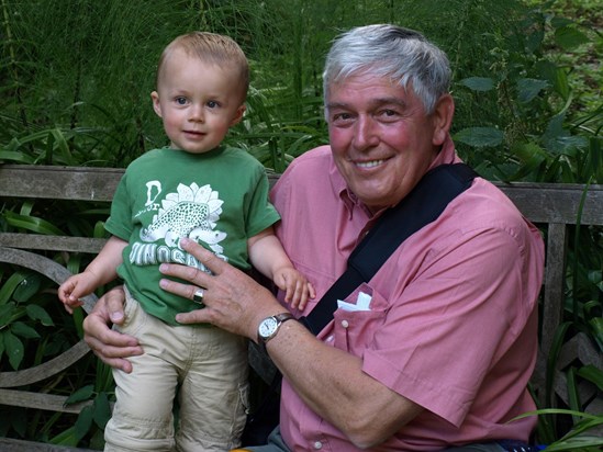 Grandad with Boris at the Cotswolds Arboretum 2008