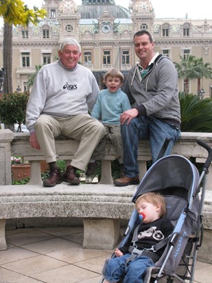 Tony, Paul, Stanley and Albert in front of the Monte Carlo casino - February 2011