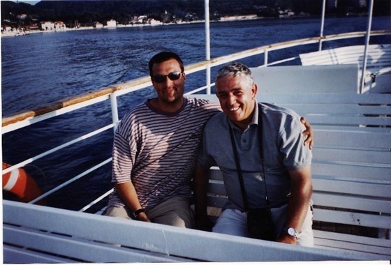 Tony's birthday 1999 - Dad and Paul on ferry to Lopud, Croatia