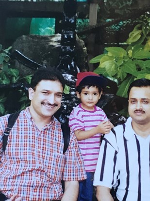 Avi with Papa and Ravi Uncle 