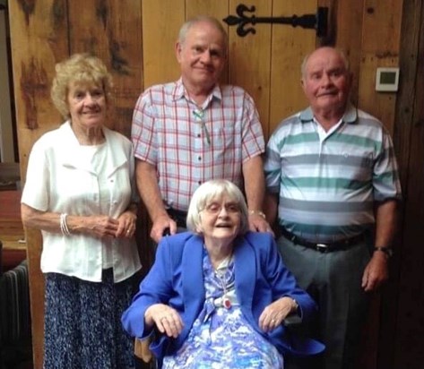 Mary with her sister Ann, brothers Norman and John