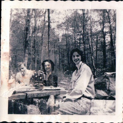 Nancy at a picnic