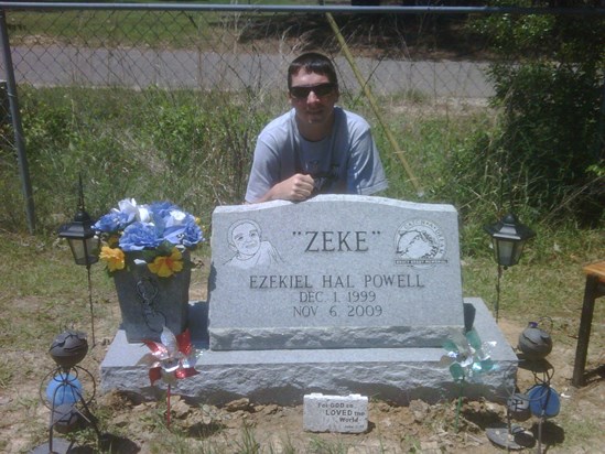 daddy and Zeke's stone