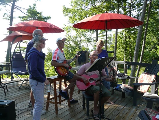 Singing on the deck...The Bald Eagles & the Fluffy Chicks       2014