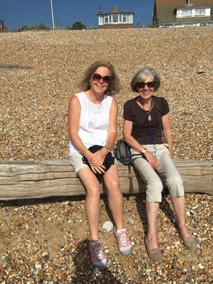 At Pevensey Bay - regular day out with Mum