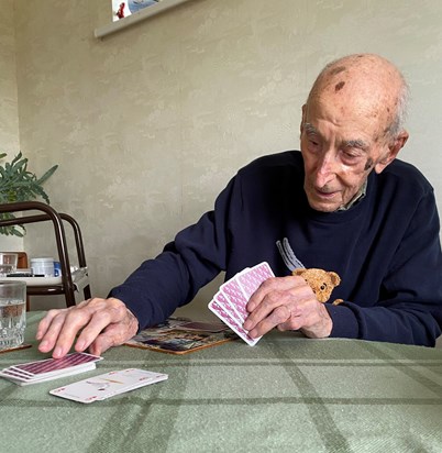 Dad enjoyed playing rummy 