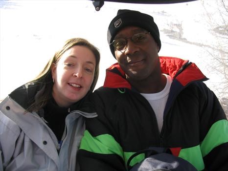 With Mandy, skiing in 2004