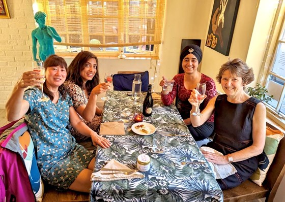 Sunshine, dinner and laughter - Olly, Sujatha, Narinder and Angela