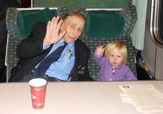 Dad with his favourite little girl Jessie on a Christmas train trip to York in 2011.