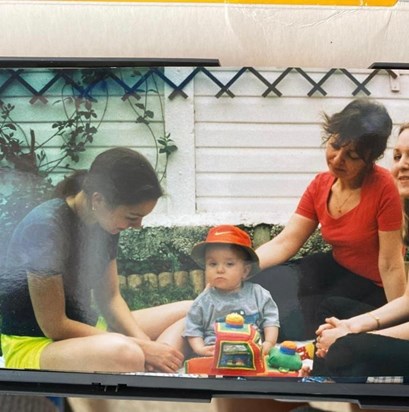 Baby George with his Mum & Sister’s 💕💜