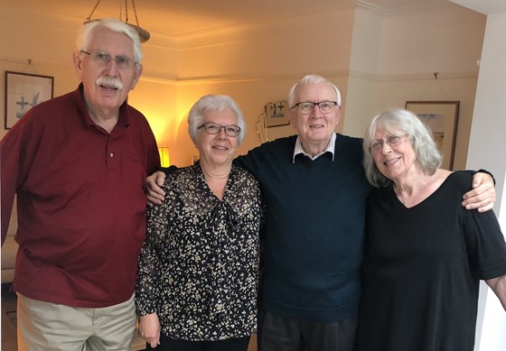 Dad with sister Ann and Cousin John with wife Brenda