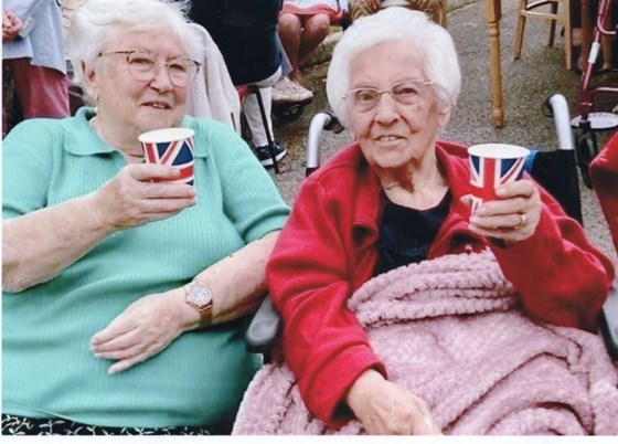 Mavis & Doreen at Ganarew House - Queen's Platinum Jubilee Celebration