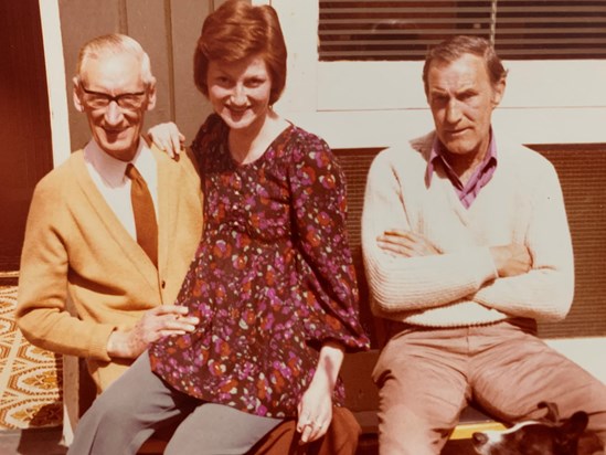 Linda with her Dad and Father In Law