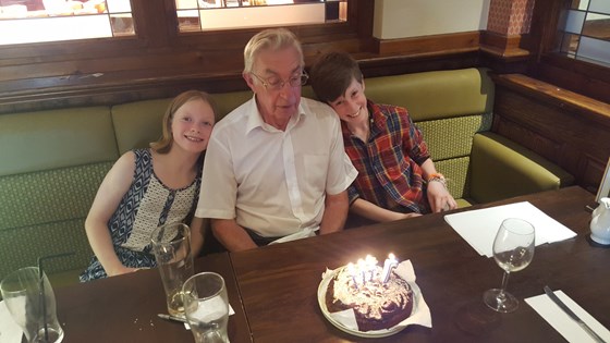 Jack, Kate and Grandad on Grandad's 73rd Birthday.
