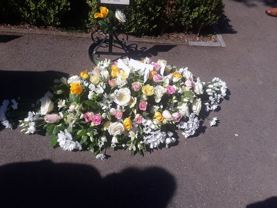 Beautiful flowers for mums funeral xx.