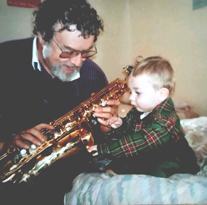 Start them early!! How much practise to be as good as you grandad? xxxx