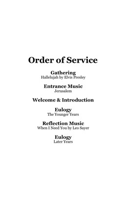 Order of Service - Page 2