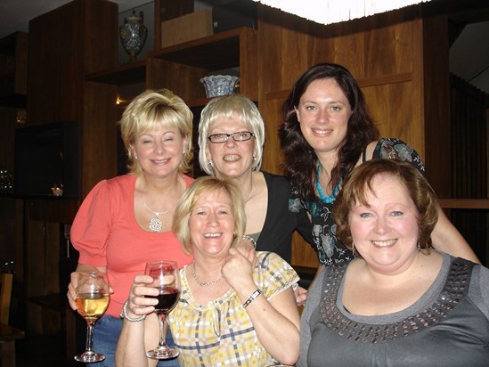 Ann Marie and Georges wedding anniversary with Cathy, AM, Michelle and Sheila