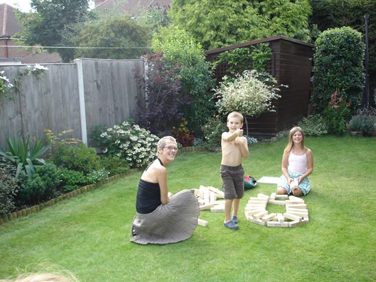 Family Jenga with Bonnie and Beau