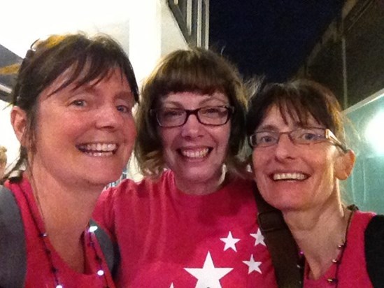 Team Mike - Jane, Laura and Lizanne on the Star Walk for sfh