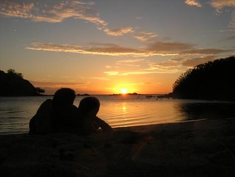 Watching the sunset on our 1st night on a Fiji island - April 2003 xxx