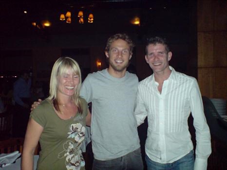 Us hooking up with Jenson Button in Brazil for Bruce's 40th - We were so chuffed xxx