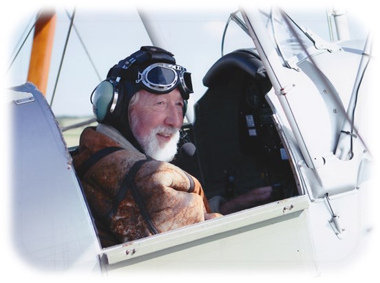 Dad in a Tiger Moth, taken on the day at Duxford when he had a flight and took the controls. 