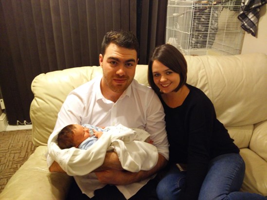 Scott's fiancee Jade with their nephew Freddie