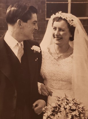 Wedding day at the Church Hall of the Church of the Ascension in the Avenue off Preston Road on 27 March 1954