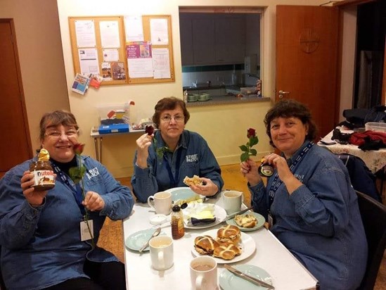 Street pastors snacking...