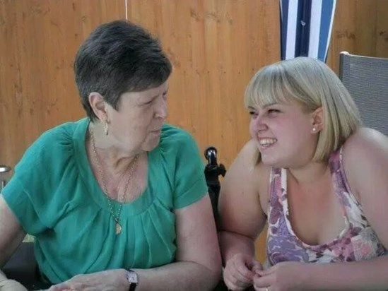 My Nanny and me giggling to each other on how persistent Nessy can be when she wants to take a photo