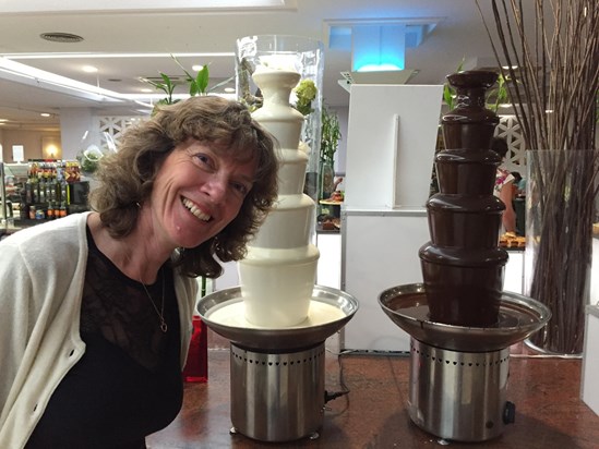 Deborah liked chocolate!  Here in Lanzarote in 2014