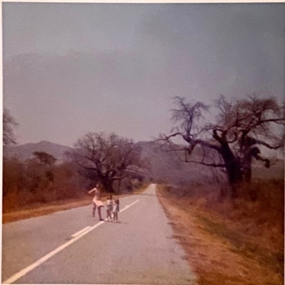 Pat Deborah Anita Chirundu Road towards Zambian border 1974