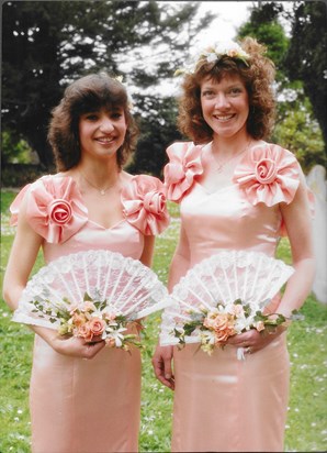 Bridesmaids at Anita and Paul's wedding 1993